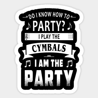 Cymbals Player Party Sticker